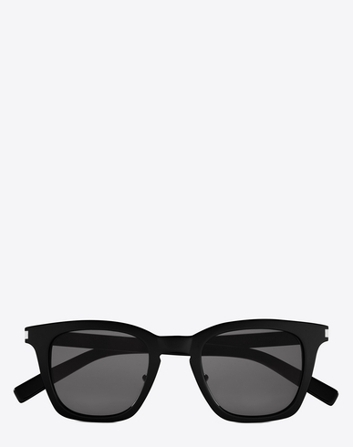 laurent saint modesens acetate lenses shiny smoke sunglasses slim classic