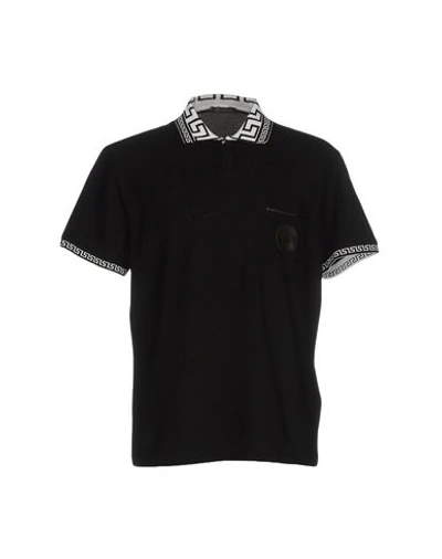 Slim school Bang om te sterven Versace Polo Shirt In Black | ModeSens