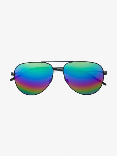 Saint Laurent Eyewear Mens Black Trendy Mirrored Aviator Sunglasses