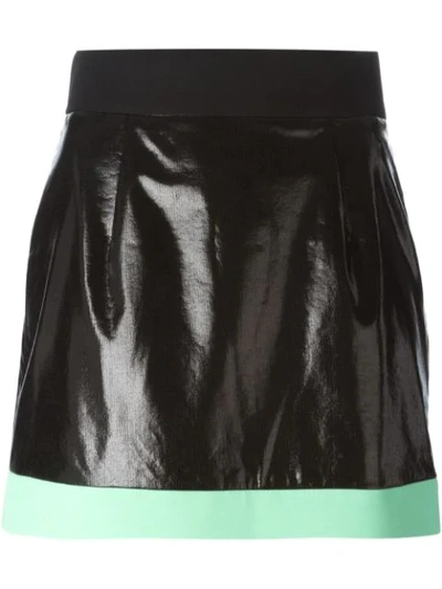 Fausto Puglisi Contrast Hem Skirt In Black