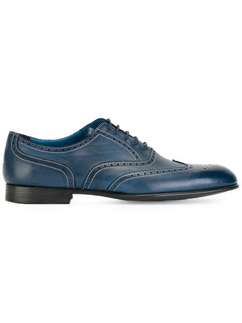 Paul Smith - Brogue Detail Oxford Shoes In Blue | ModeSens