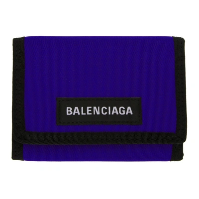 Balenciaga Blue And Black Explorer Wallet