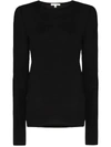 Skin Crew Neck Long Sleeve T-shirt In Schwarz