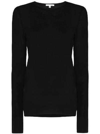 Skin Crew Neck Long Sleeve T-shirt In Schwarz