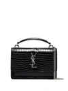 Saint Laurent Black Sunset Mock Croc Mini Bag