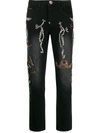 Philipp Plein Cowboy Boyfriend-fit Jeans In Black