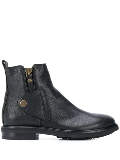 Agl Attilio Giusti Leombruni Button Over Ankle Boots In Black