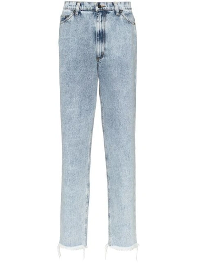 Duo Stone Washed Straight-leg Jeans In Blue