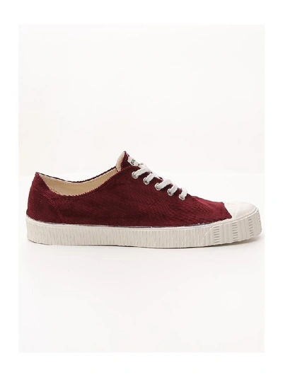 Comme Des Garçons Shirt Lace Up Low Top Sneakers In Red