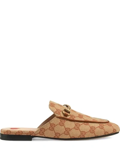 Gucci Women's Princetown Gg Canvas Slipper In Beige