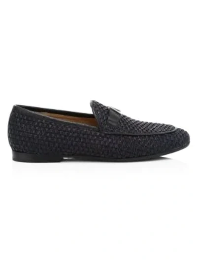 Aquatalia Women's Carson Woven Loafers In Navy