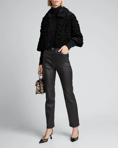 Elie Tahari Carini Textured Ruffle Jacket In Black