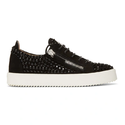 Giuseppe Zanotti Crystal Low Top Sneaker In Black