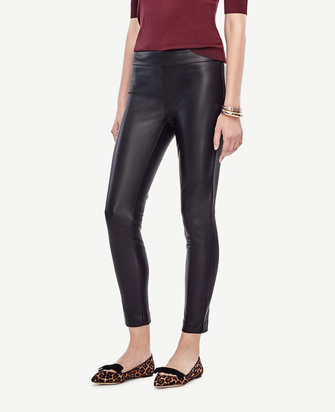 ann taylor leather leggings