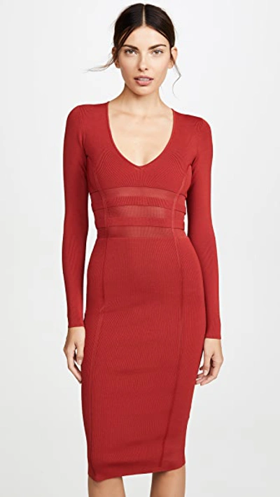 Good American The Low Down Knit Dress In Ruby001