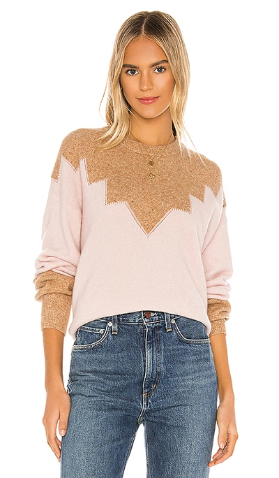 Joie Zinca Color-blocked Wool-blend Sweater In Quartz