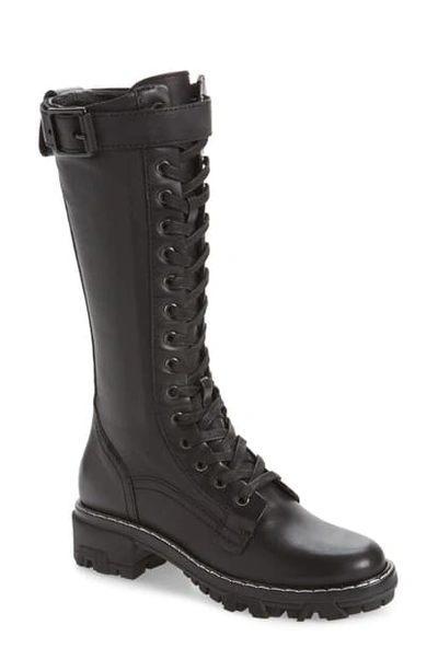 Rag & Bone Shiloh Tall Leather Combat Boots In Black
