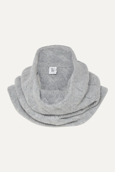 Johnstons Of Elgin Cable-knit Cashmere Snood In Light Gray