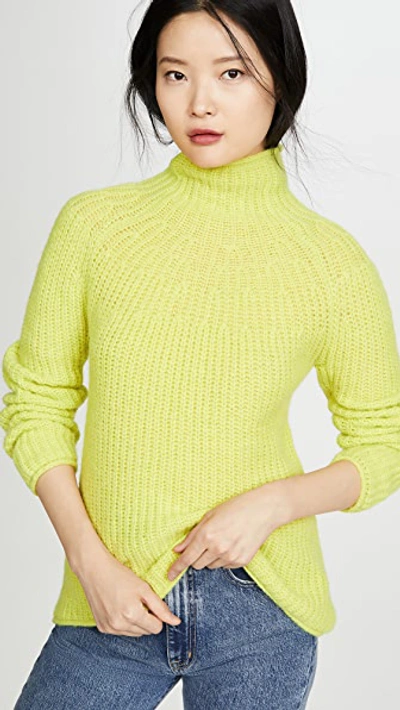Rag & Bone Joseph Ribbed-knit Turtleneck Sweater In Lime Green