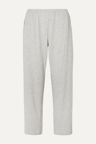 Skin Elena Mélange Pima Cotton-jersey Pajama Pants In Gray