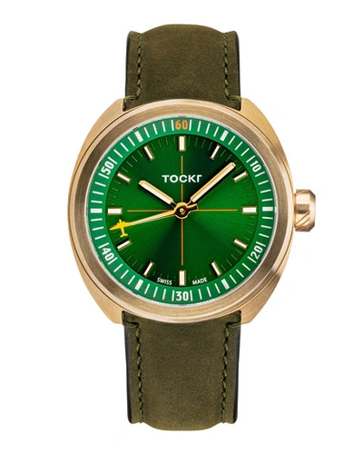 Tockr Watches Men's Skytrain Series Bronze Watch In Green