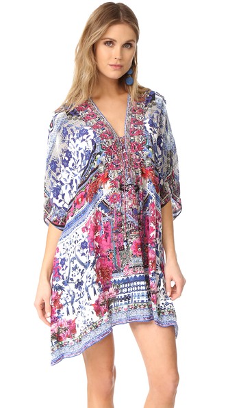 Camilla From Kaili With Love Short Lace Up Caftan | ModeSens