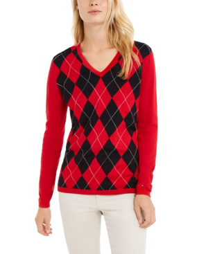 Hilfiger Ivy V-neck Sweater Scarlet | ModeSens