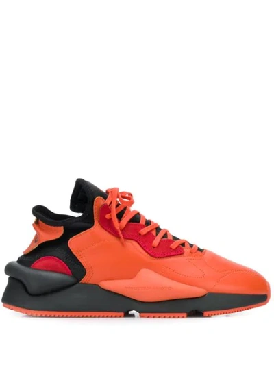 Y-3 Kaiwa Icon Low Top Sneakers In Orange,black,red