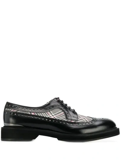 Alexander Mcqueen Houndstooth Check Derby Shoes In Black