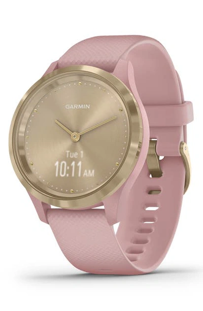 Garmin Unisex Vivomove 3s Dust Rose Silicone Strap Smart Watch 8.9mm