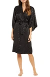 Natori Decadence Jacquard Satin Robe In Black