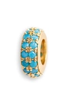 Melinda Maria Icons Small Pave Spacer Charm In Gold/ Turquoise