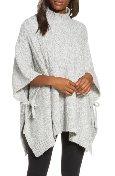 Ugg Joanna Funnel Neck Poncho In Light Grey Heather