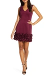 Donna Ricco Cupcake Hem Scuba Sheath Dress In Wine