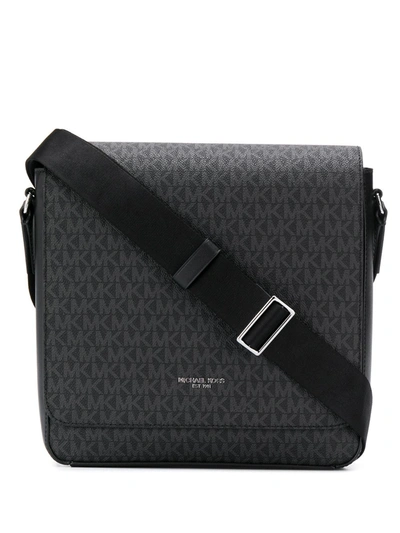 Michael Michael Kors Logo Print Satchel Bag In Black