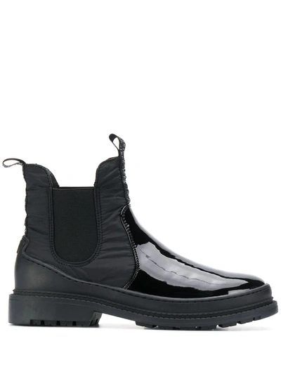 Liu •jo Patent Low Heel Ankle Boots In Black