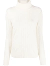 N•peal Ribbed-knit Organic-cashmere Jumper In White