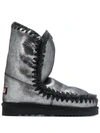Mou Metallic Snow Boots In Grey