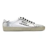 Saint Laurent Silver Used-look Court Classic Sl/06 Sneakers In Silver Black