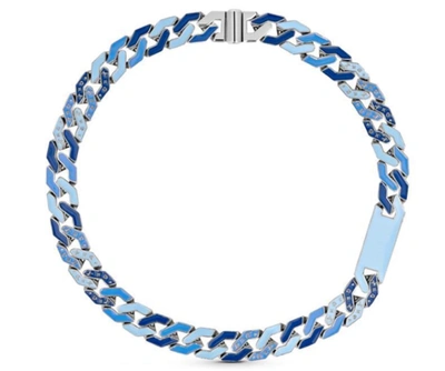 Pre-owned Louis Vuitton Cuban Chain Necklace Blue ModeSens