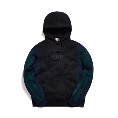 Pre-owned Kith  Plaid Adam Combo Knit Hoodie Blackwatch