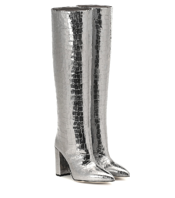 knee high metallic boots