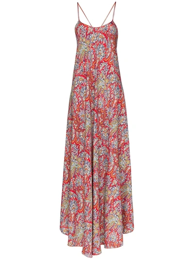 Etro Paisley-print Crepe Maxi Dress In Red