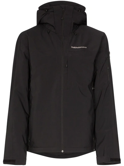 Peak Performance Black Maroon Hooded Jacket | ModeSens