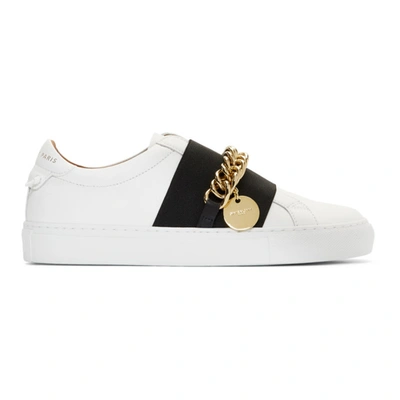 Givenchy White Chain Urban Street Sneakers In 116 White