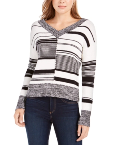Calvin Klein Jeans Est.1978 Mixed-stripe Sweater In Black Mascarpone