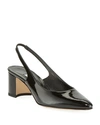 Manolo Blahnik Allurasa Slingback Leather Pumps In Black