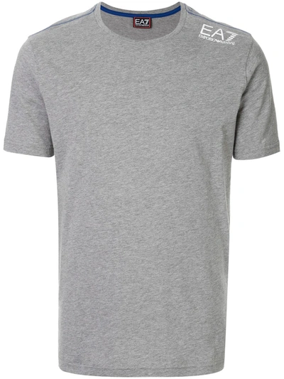 Ea7 Logo Print T-shirt In Brown