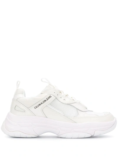 Calvin Klein Jeans Est.1978 Paneled Oversized Trainers In White