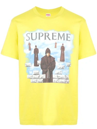 Supreme Levitation Print T-shirt In Yellow